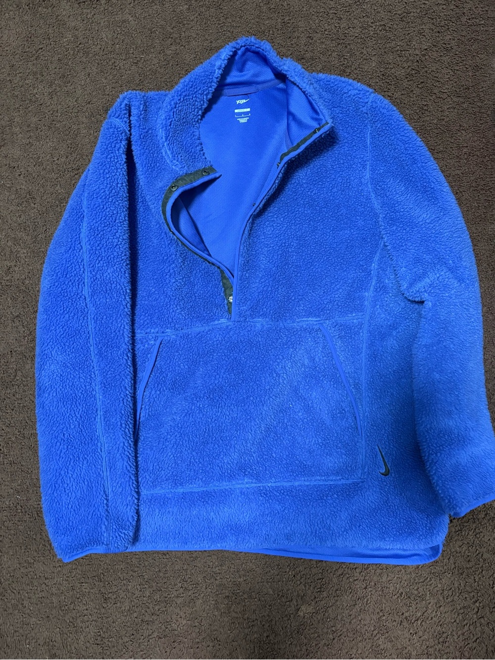 Nike Bright Blue Sherpa Quarter-Zip Pullover